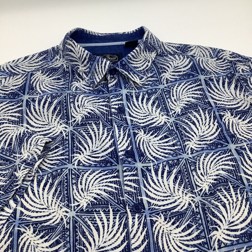 Nat Nast Mens Short Sleeve Button Up Silk Blend Shirt Size XL